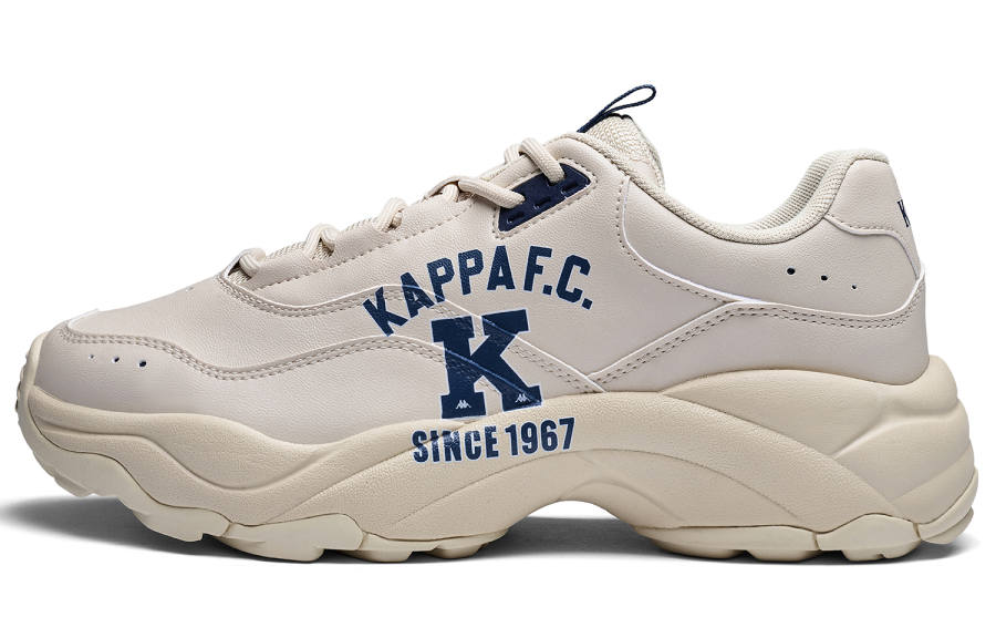 Kappa Back to Back Slip Resistant Abrasion Resistant Low top Chunky Sneakers Unisex Beige Yellow