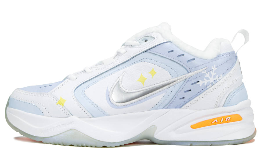 Nike Nike Air Monarch 4 Cushioning Slip Resistant Low top Chunky Sneakers Unisex White Blue