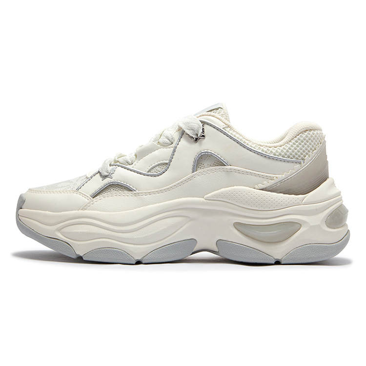 361° Butterfly Shoes Slip Resistant Abrasion Resistant Low top Chunky Sneakers Women's Beige Gray