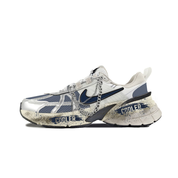 Nike Nike V2K Run Abrasion Resistant Low top Running Shoes Women's White Gray