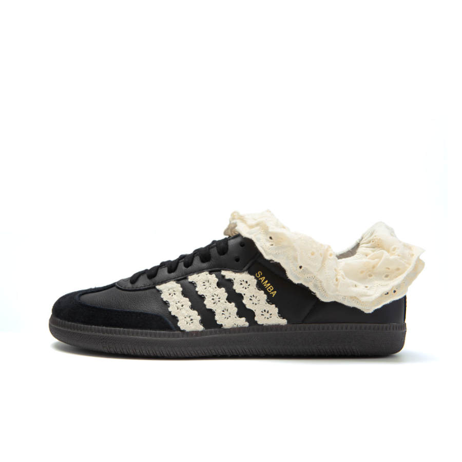 Adidas Originals SAMBA OG Cone Girl Slip Resistant Abrasion Resistant Low top Skateboard Shoes Unisex Black