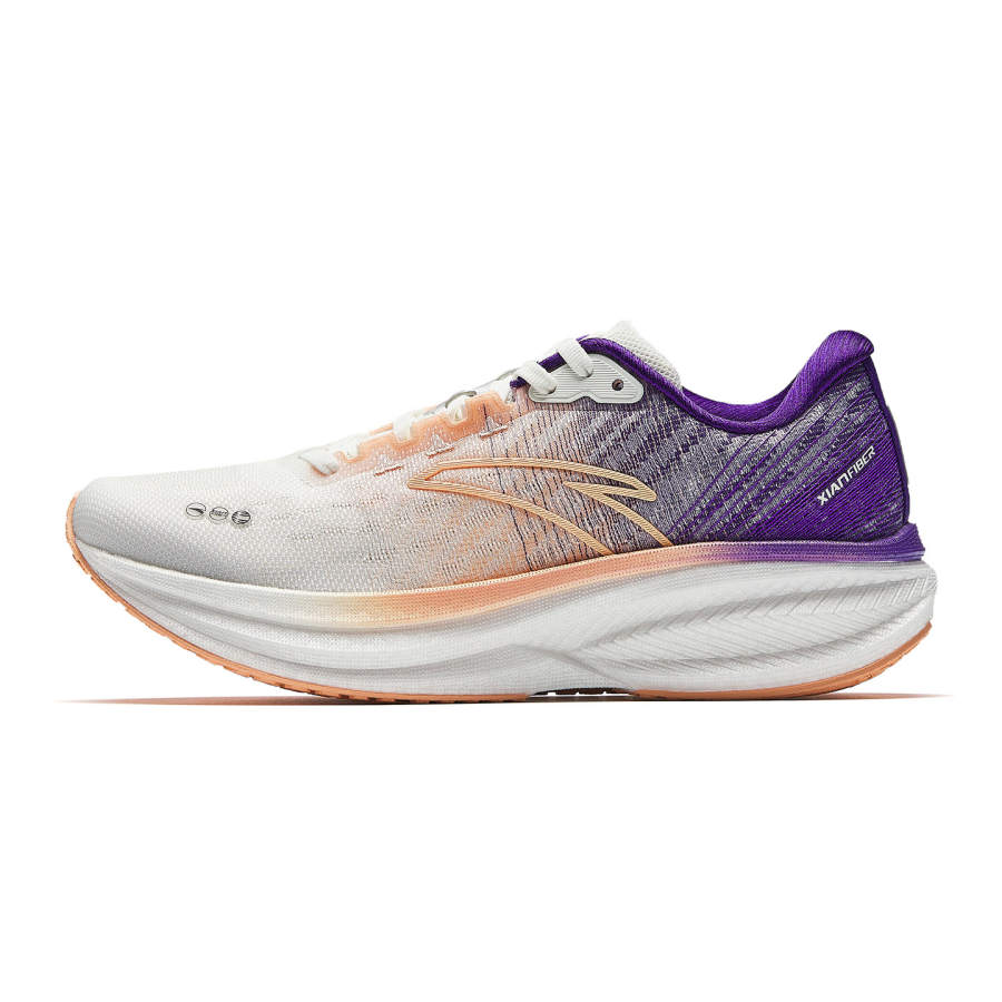 ANTA Champion 3 V3 Running Shoes Women's Low Top Ivory White/Flowing Orange/Era Purple 3