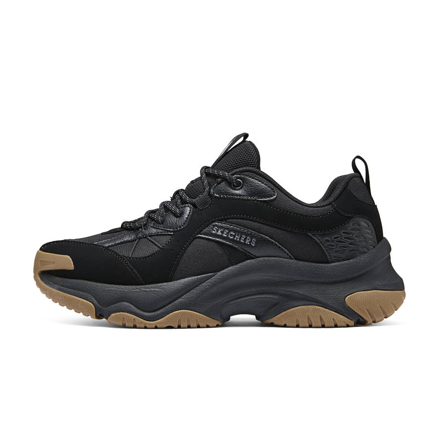 Skechers Synthetic Leather Low top Running Shoes Men's Black