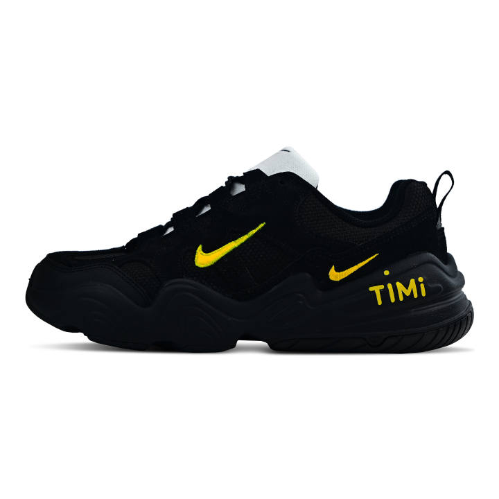 Nike Nike Tech Hera Abrasion Resistant Low top Chunky Sneakers Unisex Black Yellow