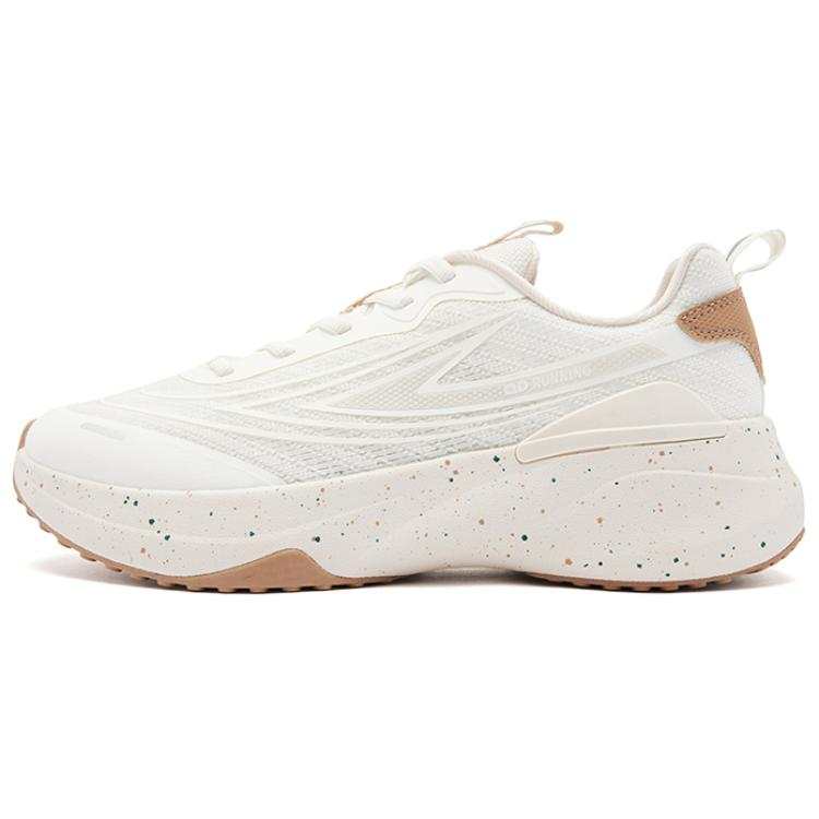 QIAODAN Cushioning Breathable Low top Casual Running Shoes Women's White Brown