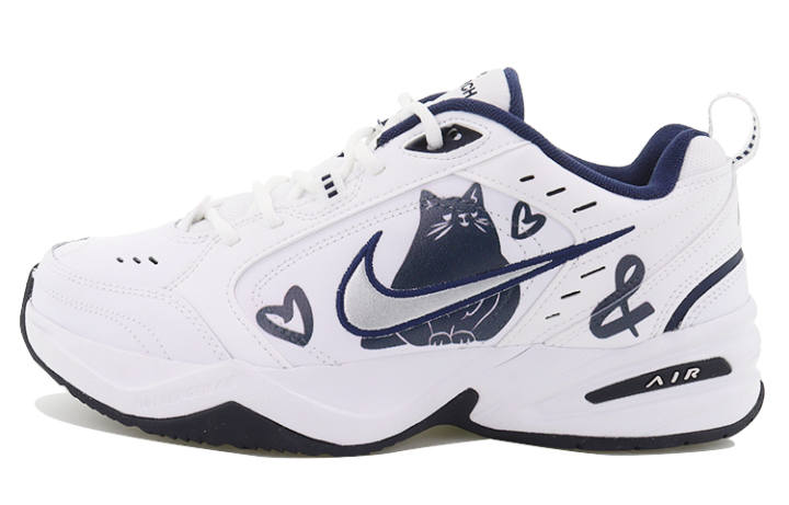 Nike Nike Air Monarch 4 Textile, Leather Cushioning Low top Chunky Sneakers Unisex Blue White