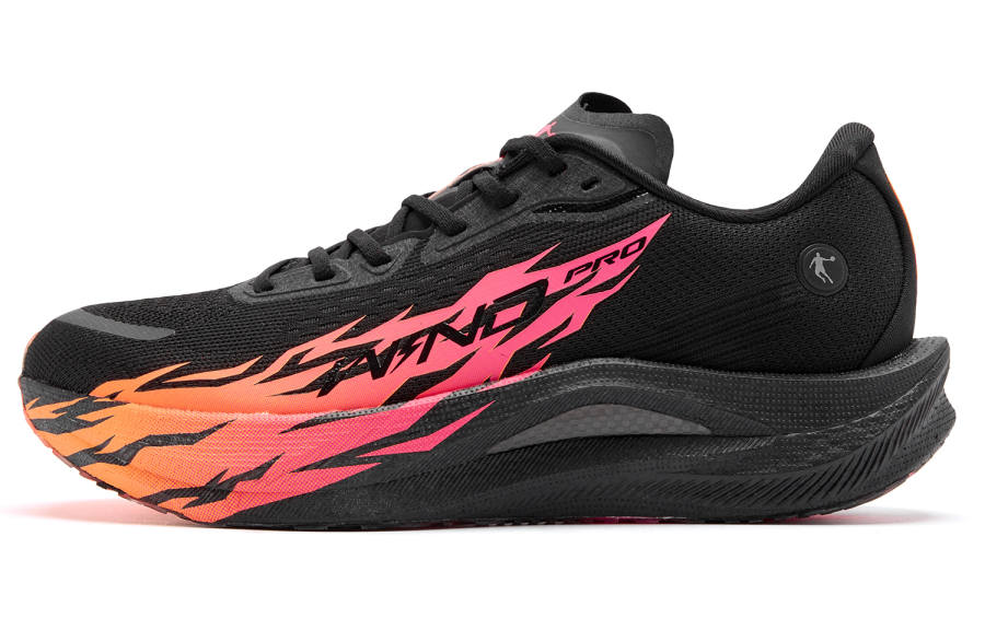 QIAODAN Strong Wind 2.0 PRO Running Shoes Men's Low Top Black Bright Orange