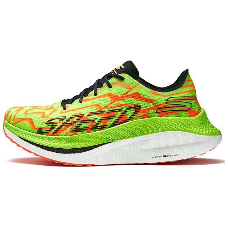 Skechers MEN'S GO Abrasion Resistant Breathable Abrasion Resistant Breathable Low top Running Shoes Men's Green Orange