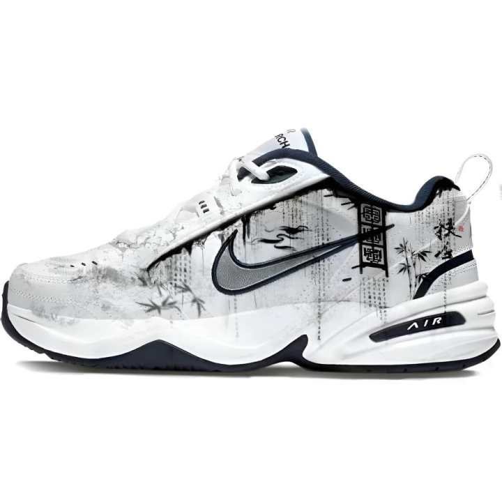 Nike Nike Air Monarch 4 Xia Lan Abrasion Resistant Abrasion Resistant Low top Chunky Sneakers Unisex Black