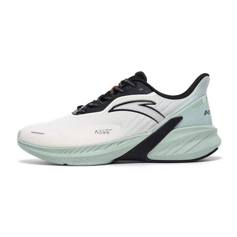 Anta DuCi4 Comfortable Cushioning Slip Resistant Low top Running Shoes Men's Ivory White Pea Green