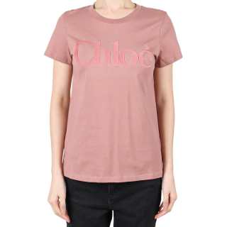 Chloé T Shirts Women's Pink Crew Neck Moderate Other