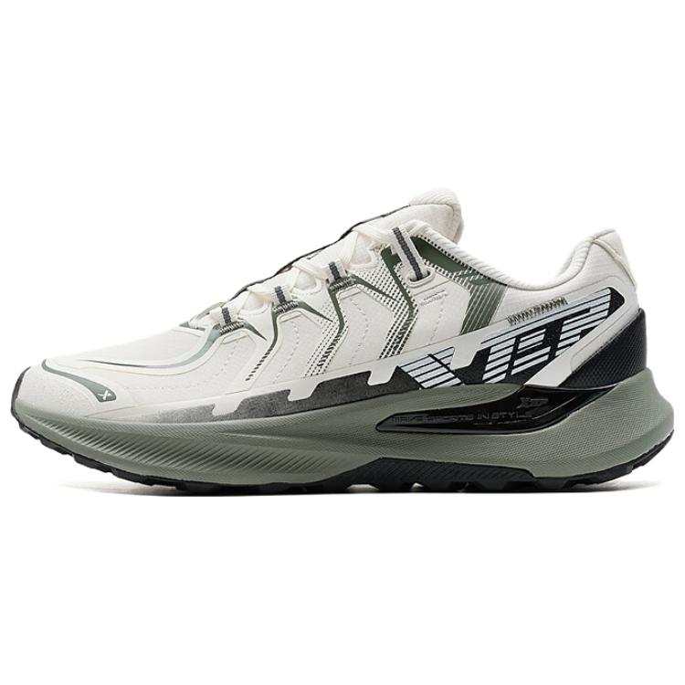 XTEP Cushioning Slip Resistant Abrasion Resistant Low top Casual Running Shoes Men's White Black Green