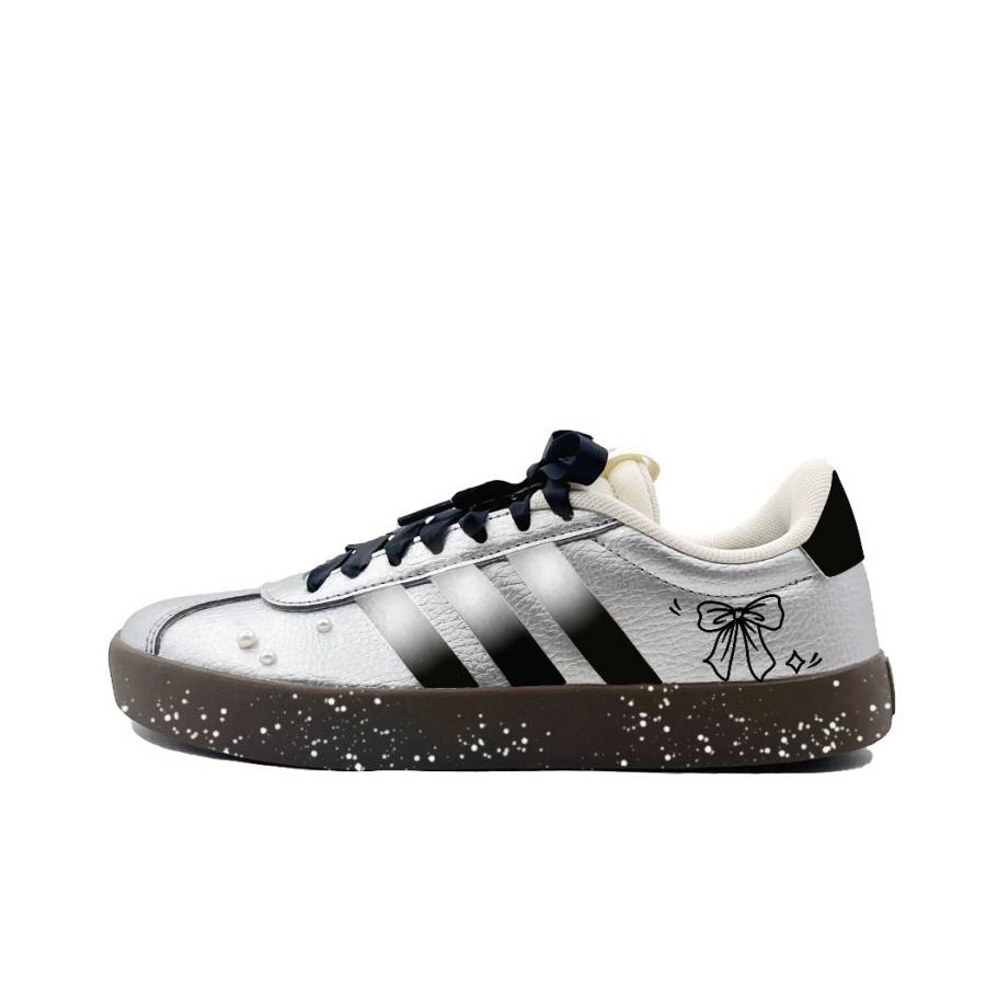 Adidas Adidas VL COURT 3.0 Lost Black Bream Abrasion Resistant Low top German Army Trainers Unisex Silver