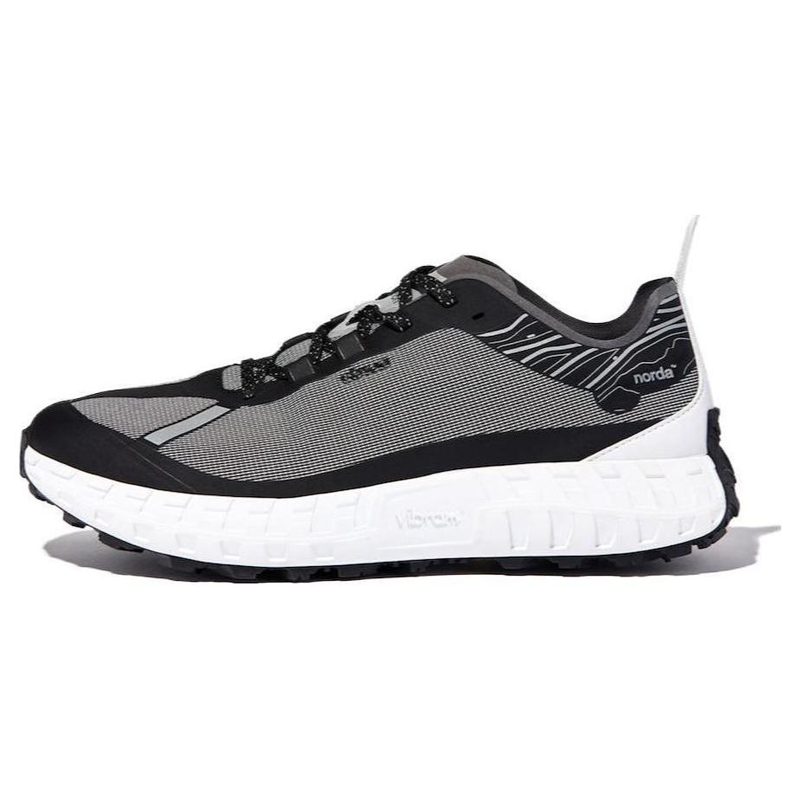 NORDA 001 Lace Up Fabric Abrasion Resistant Low top Running Shoes Women's Gray Black