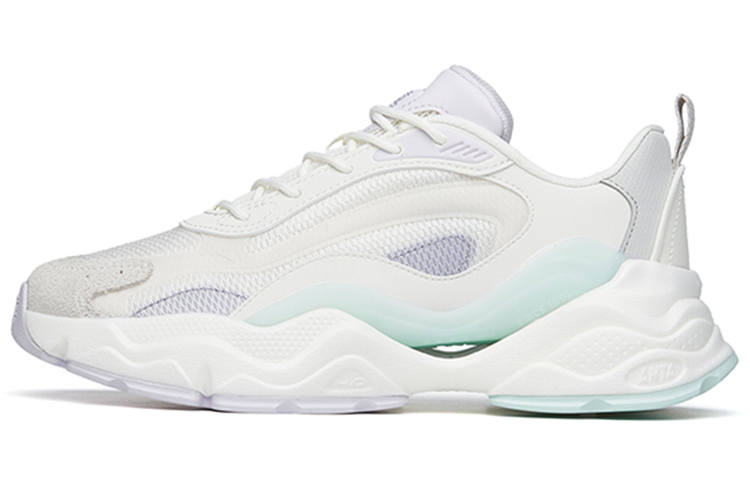 Anta Millennium 4.0 Cushioning Slip Resistant Abrasion Resistant Low top Chunky Sneakers Women's White Purple Gray