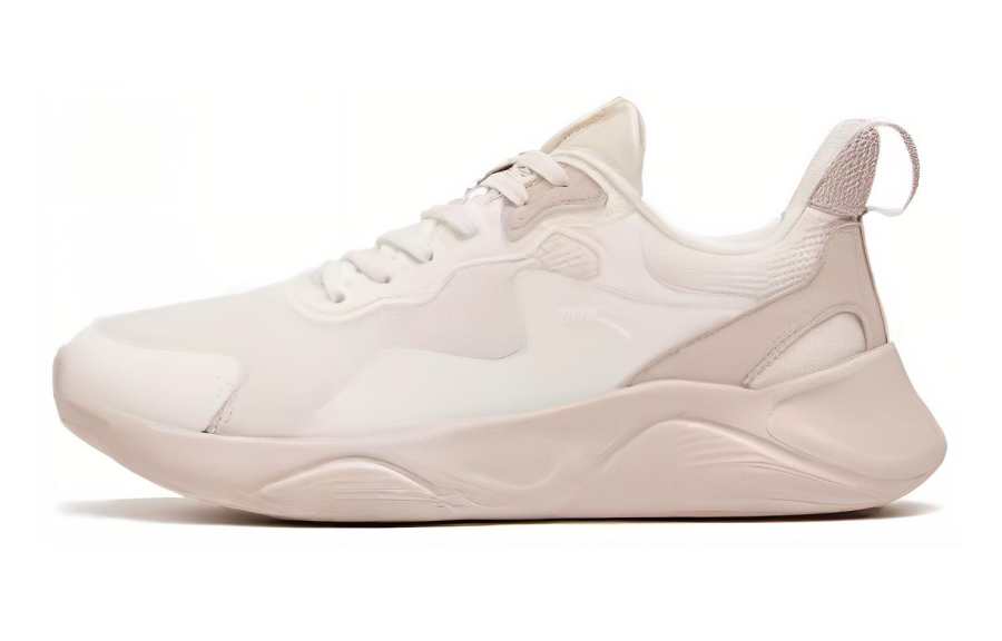 Anta Lingyun Cushioning Breathable Low top Running Shoes Women's White Pink