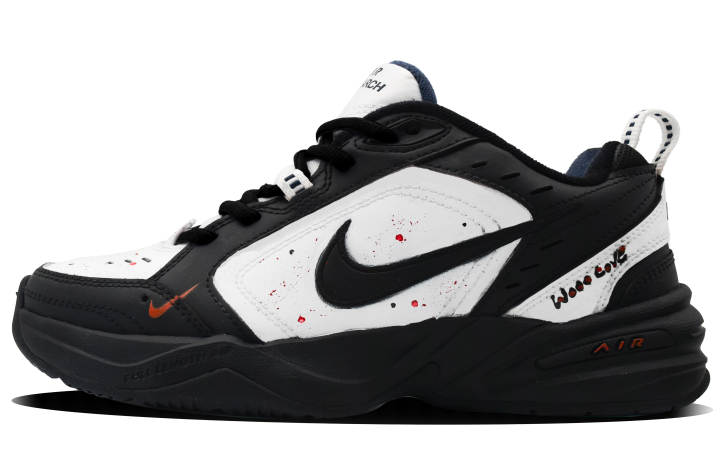 Nike Nike Air Monarch 4 Obsidian Slip Resistant Abrasion Resistant Low top Chunky Sneakers Unisex Black White