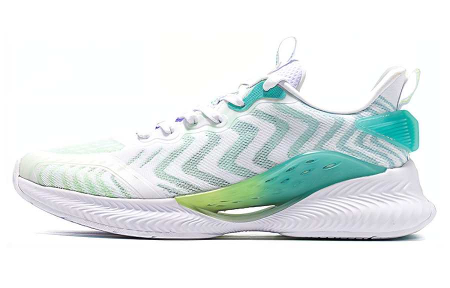 XTEP Qing Feng 4.0 Cushioning Slip Resistant Abrasion Resistant Low top Running Shoes Men's White Green