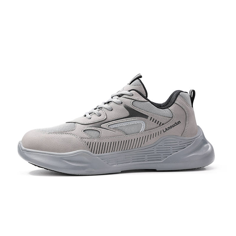 LANOUDUN Slip Resistant, Abrasion Resistant, Lightweight Low top Outdoor Shoes Men's Light Gray