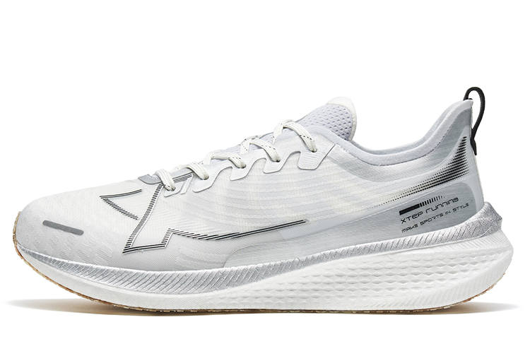 XTEP 2000km 1.0 Cushioning, Wear Resistant Low top Training Running Shoes Men's Canvas White/Black