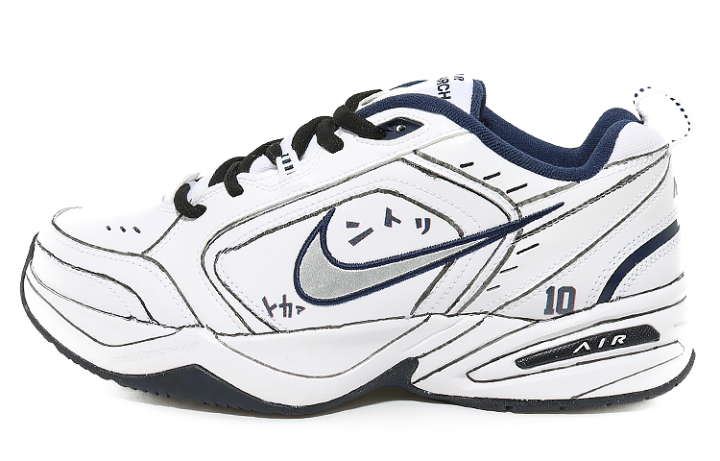 Nike Nike Air Monarch 4 Fabric Cushioning Low top Chunky Sneakers Unisex Black White