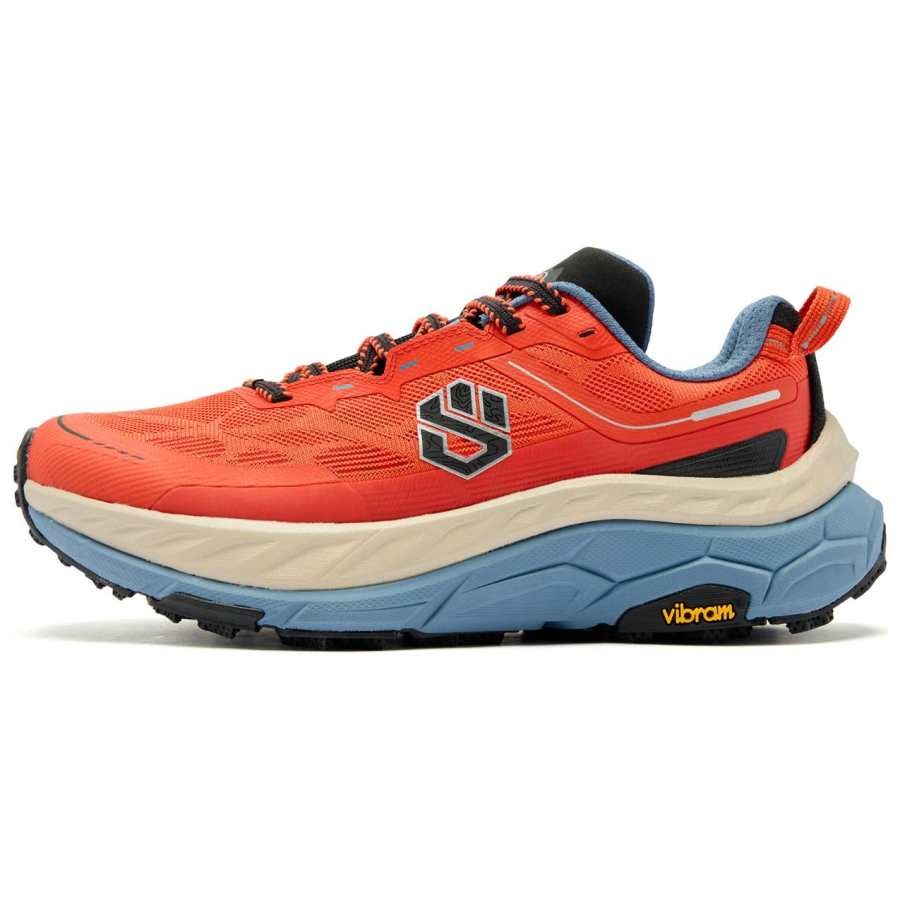 QIAODAN Mountain God 2.0 Running Shoes Men's Low Top Bright Orange/Shadow Blue