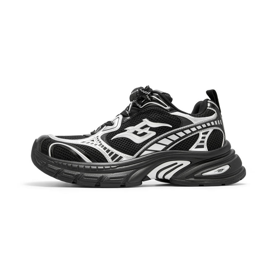 SENGUOGUO Slip Resistant, Abrasion Resistant, Height Increasing Low top Chunky Sneakers Unisex Black
