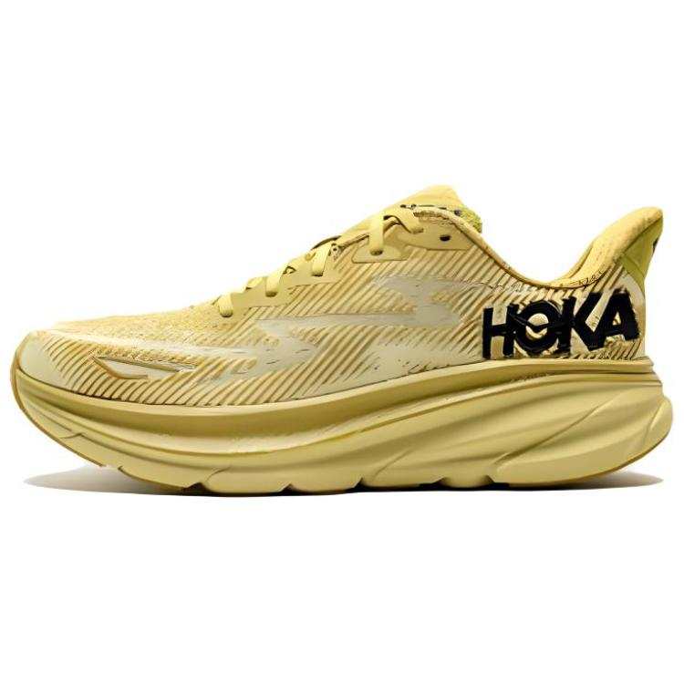 HOKA ONE ONE Clifton 9 Comfortable Slip Resistant Slip Resistant Low top Running Shoes Men's Yellow