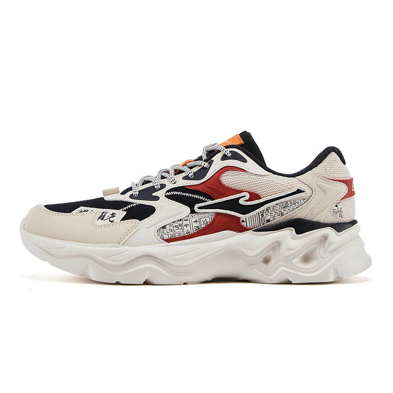 Erke Cushioning Breathable Lightweight Low top Chunky Sneakers Men's Beige Black