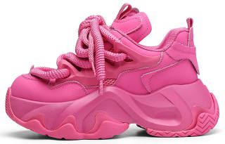 Roubini Breathable Height Increasing Breathable Height Increasing Low top Chunky Sneakers Women's Rose Red