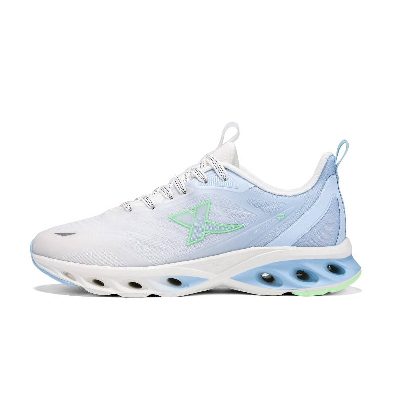 XTEP Cushioning Slip Resistant Abrasion Resistant Low top Casual Running Shoes Men's Sail White Ripple Blue
