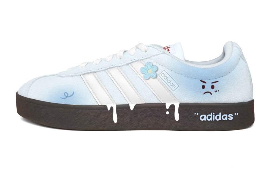 Adidas Adidas VL COURT 2.0 Steam Rose, Blueberry Cheese Pie Abrasion Resistant Abrasion Resistant Low top Skateboard Shoes