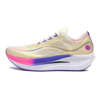 OAOU Running Shoes Unisex White Purple Charm Red