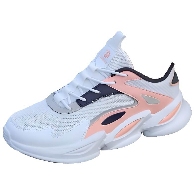 QIAODAN Cushioning Abrasion Resistant Breathable Lightweight Low top Running Shoes Women's White Pink