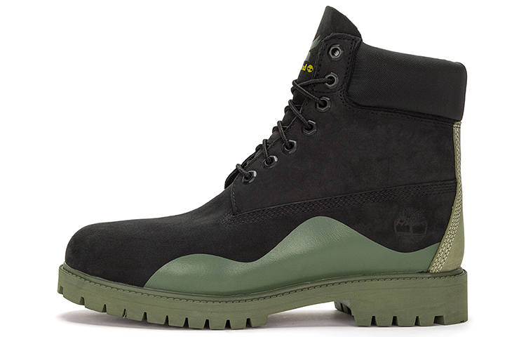 Timberland Heritage 6 Inch Waterproof Boot 'Black Nubuck With Green'