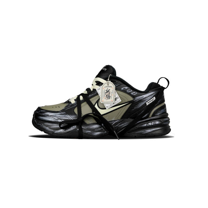 Nike Nike Air Monarch 4 Black Horse Knight Leather Cushioning Slip Resistant Abrasion Resistant Balance Impact Resistant