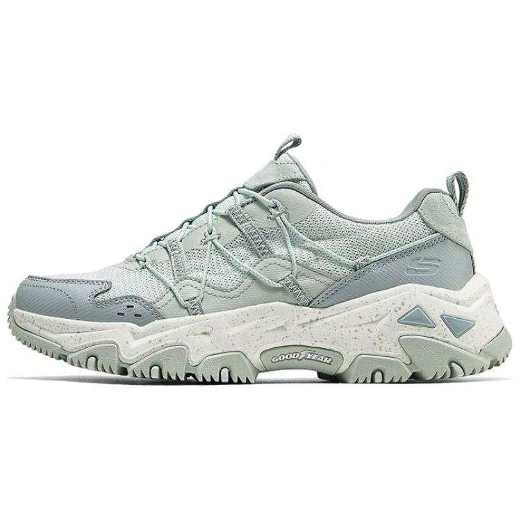 Skechers Cushioning Abrasion Resistant Breathable Height Increasing Low top Hiking Shoes Women's Gray White
