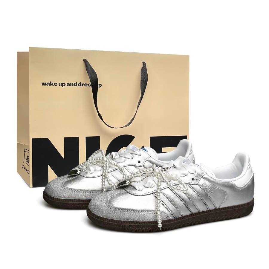 Adidas Originals SAMBA OG Low top Skateboard Shoes Unisex Silver