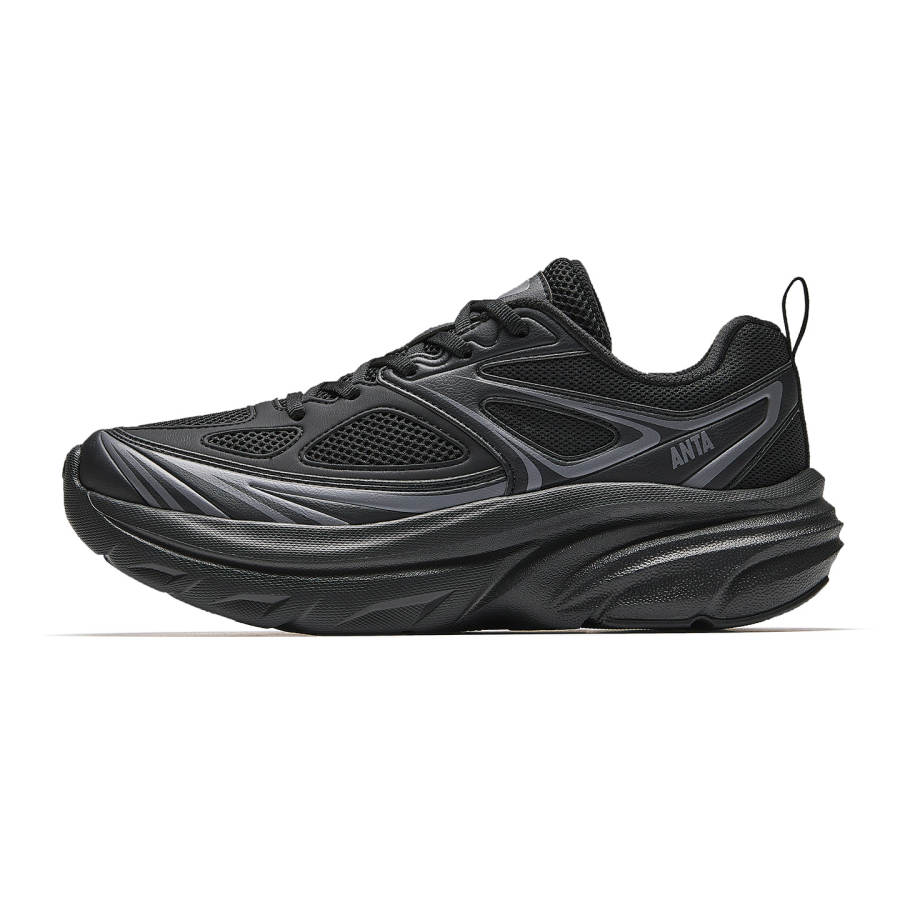Anta Textile, Synthetic Leather Breathable And Slip Resistant Casual Fashion Trend Women's Basic Black