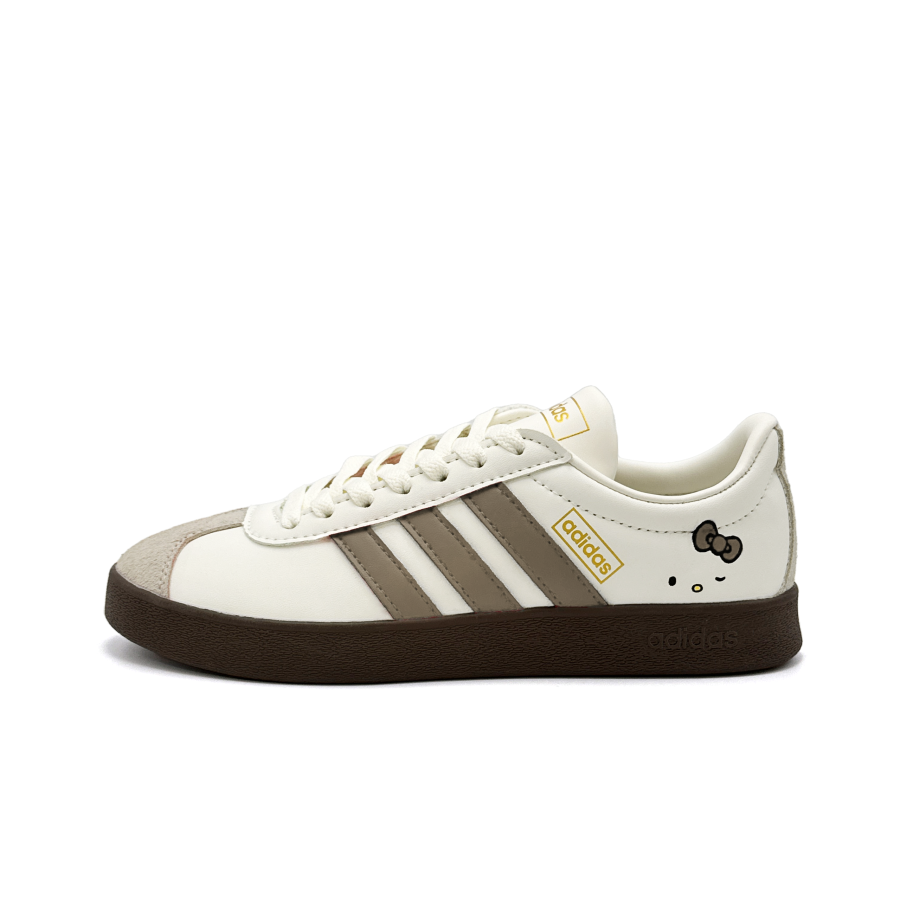 Adidas Adidas VL COURT 2.0 Ink Coffee Cat Head Abrasion Resistant Abrasion Resistant Low top Skateboard Shoes Unisex