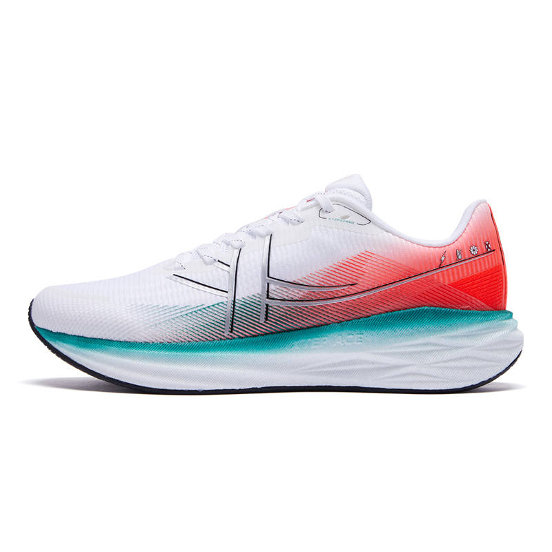 XTEP Xuan Speed 5.0 Cushioning Slip Resistant Abrasion Resistant Breathable Low top Running Shoes Men's White Red