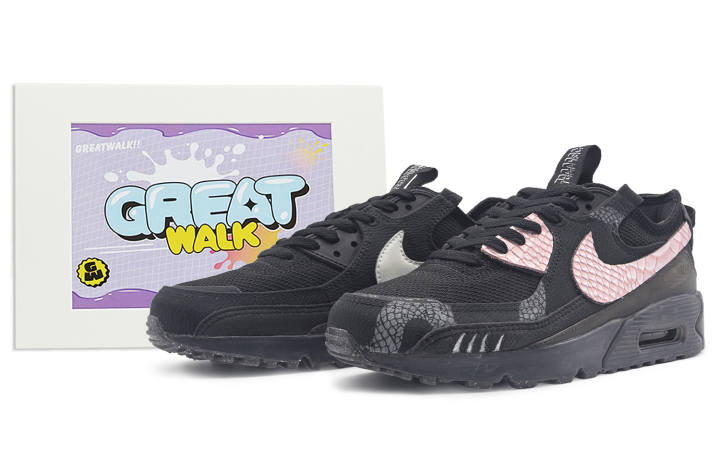 Nike Nike Air Max 90 Slip Resistant Low top Running Shoes Men's Black
