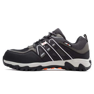 LARNMERN Slip Resistant, Abrasion Resistant, Reflective Low top Outdoor Shoes Unisex Black Gray