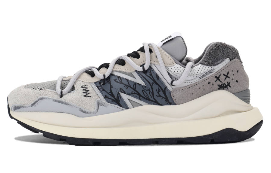 New Balance New Balance NB 574+ Cushioning Slip Resistant Moisture Wicking Low top Casual Running Shoes Unisex Gray White