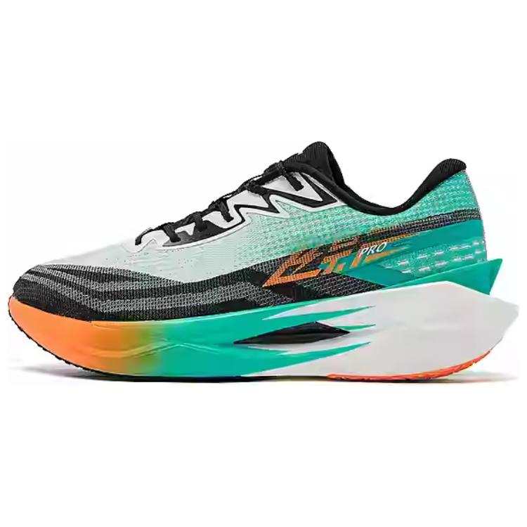 QIAODAN Flying Shadow PRO Slip Resistant Abrasion Resistant Low top Carbon Plate Running Shoes Men's Green Black
