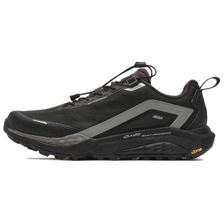 FILA SPD LYNX 2 Abrasion Resistant Breathable Low top Trail Running Shoes Men's Black Gray