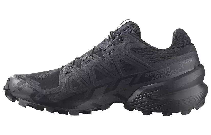 SALOMON Speedcross 6 Running Shoes Men's Black Wide Shoe Last Size
