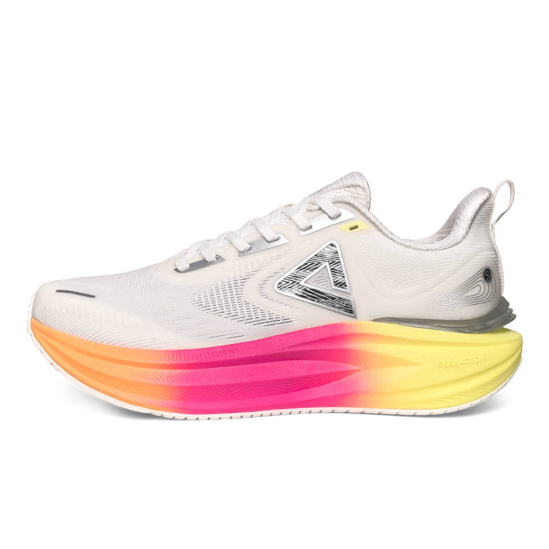 PEAK Cushioning Breathable Low top Running Shoes Women's White Pink Orange