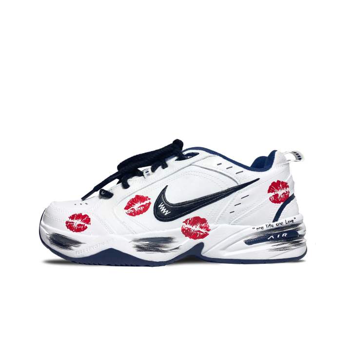 Nike Nike Air Monarch 4 Slip Resistant, Abrasion Resistant, Breathable Low top Chunky Sneakers Unisex White Red
