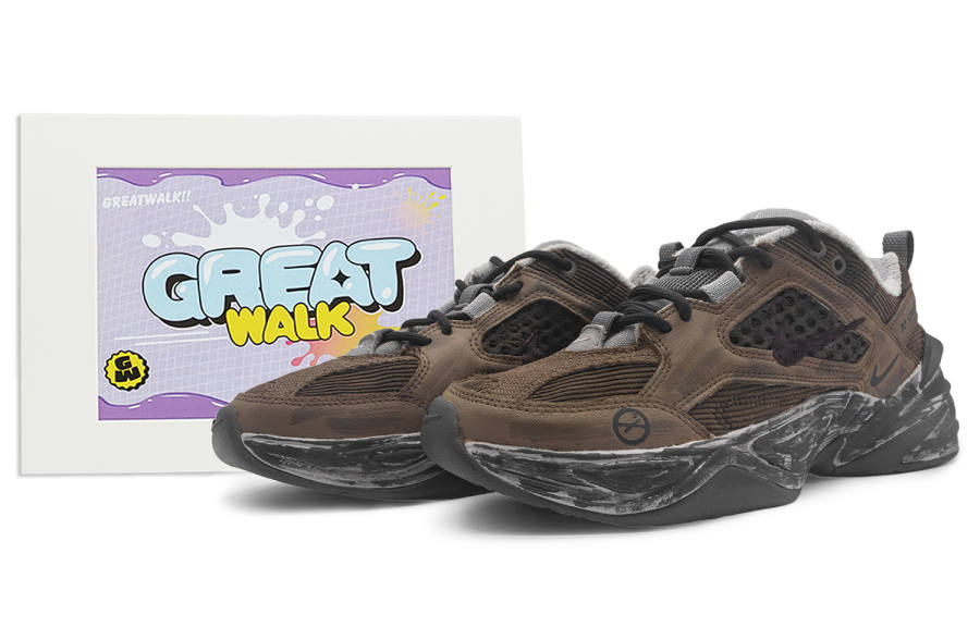 Nike Nike M2K Tekno Slip Resistant Abrasion Resistant Low top Chunky Sneakers Unisex Umber